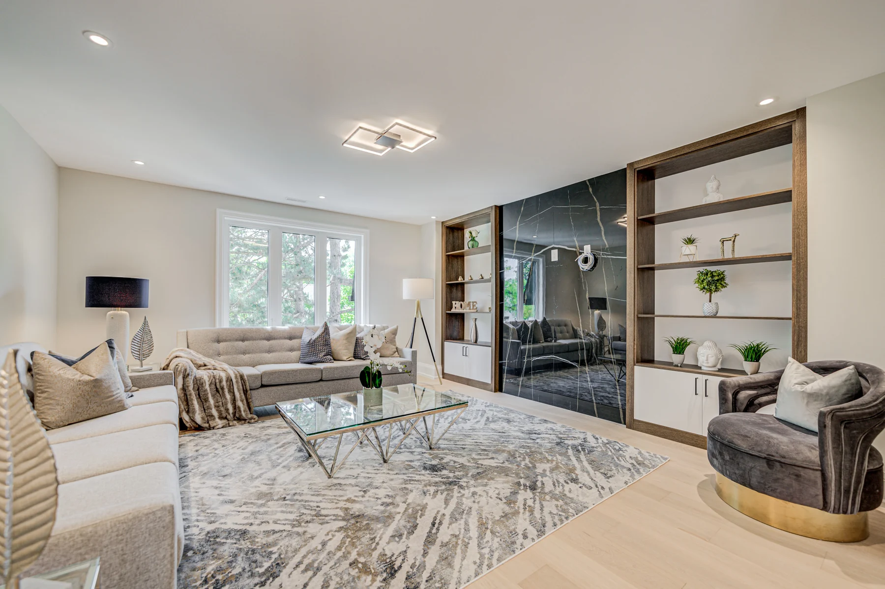 Dark custom built-in cabinetry
