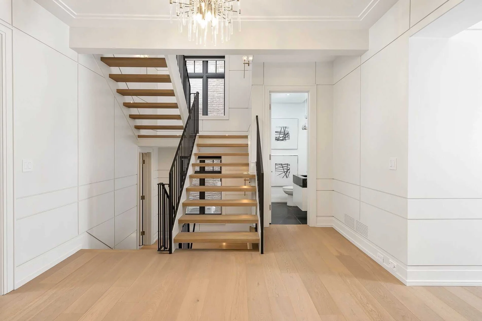 Detailed architectural stair panelling